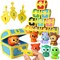 Motor Skill Toys for Toddlers, 10pcs Surprise Animals Finger Puppets Treasure with Number Locks, Matching Color Sorting Pirate Hunt Game, Learning Montessori Gift for 3 4 5 Year Old